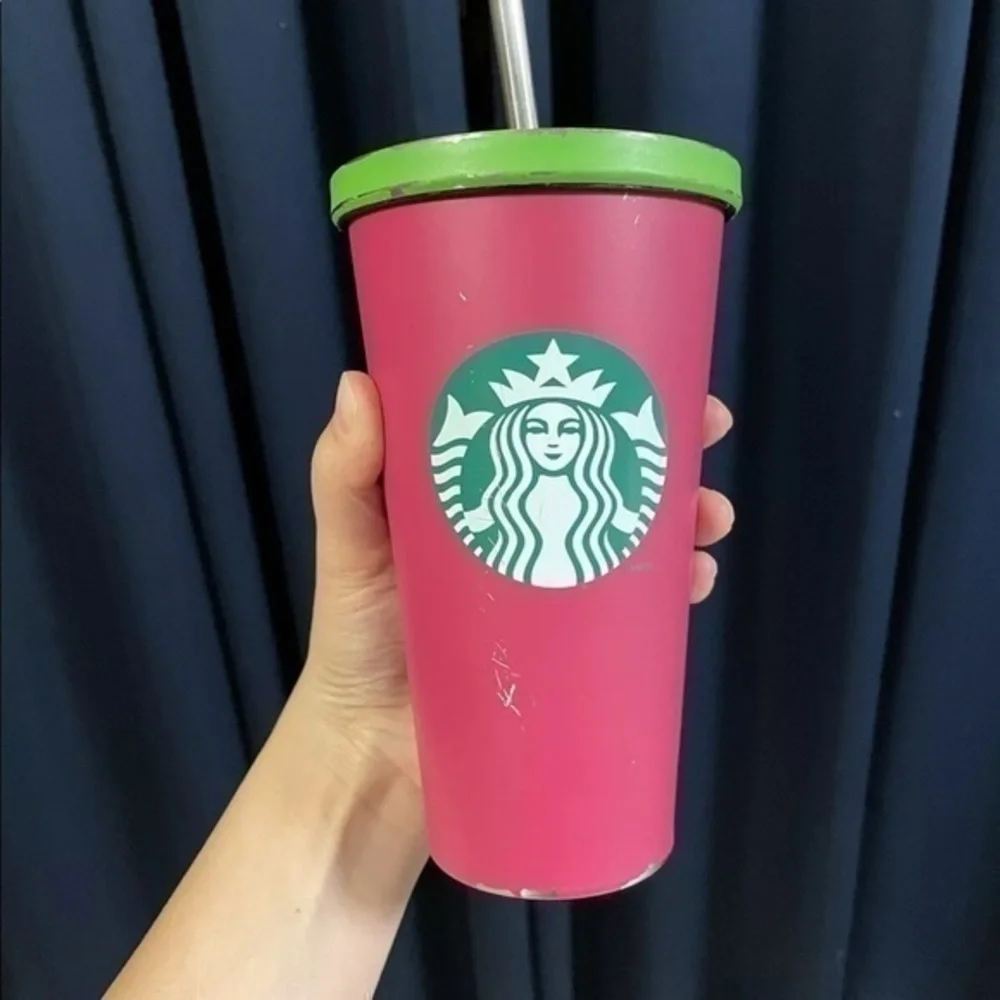 starbucks stainless steel mermaid pink tumbler 2014